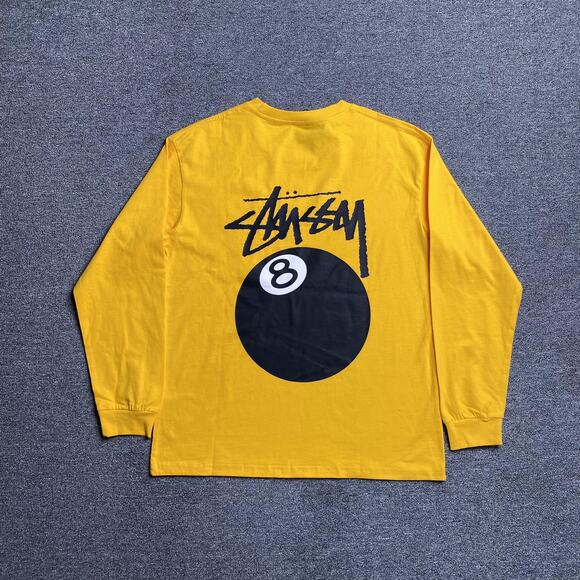 Stussy Solid 8 Ball Long Sleeve T-Shirt in yellow